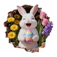 thumbnail image 1 of pdqouc 3D Easter Bunny Wall Sticker, Self‑Adhesive Breakthrough Design, Removable Fun Decor for Home, Kitchen, Bedroom and Party, 30×40cm, 1 of 9