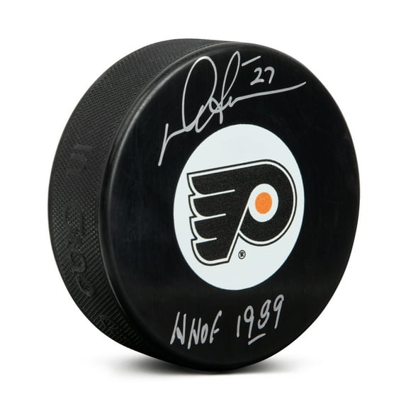 Darryl Sittler Autographed Philadelphia Flyers Hockey Puck with HOF Note