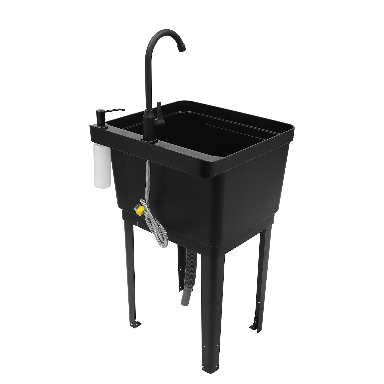 Freestanding Laundry Sink Wash Tub Basement Worksite Basin Utility Sink & Faucet