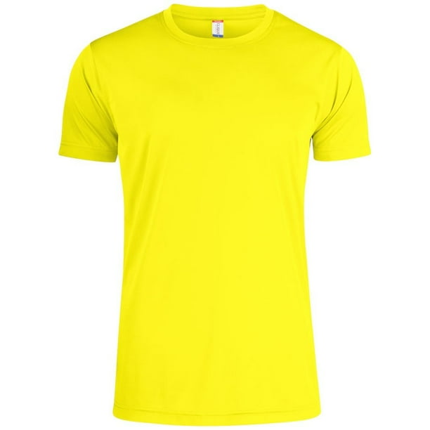 Clique - Camiseta Activo para Hombre (Amarillo Fluorescente)