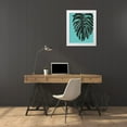 thumbnail image 3 of Wild Apple Portfolio 26x31 White Modern Wood Framed Museum Art Print Titled - Tropical Palm II BW Turquoise, 3 of 4