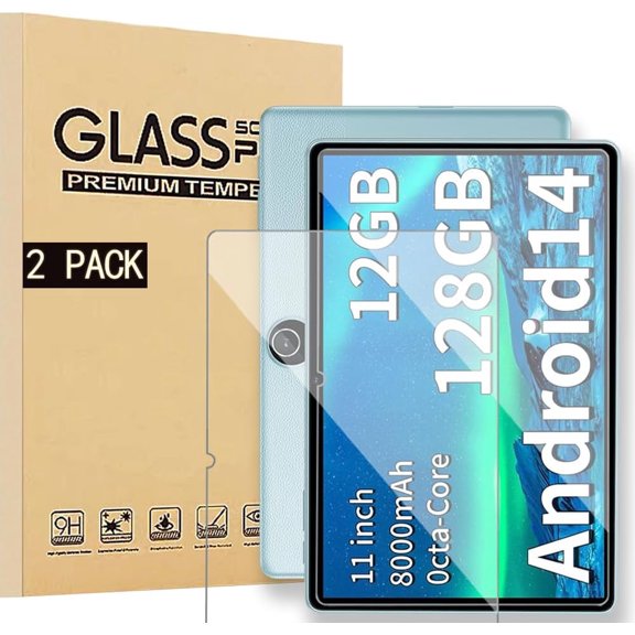 [NSFN] For COLORROOM C5 Glass Film,COLORROOM Android 15 Tablet 11 inch Glass Film, LCD Protective Glass Film, 9H Hardness,High Transmittance, Automatic Adhesion, Scratch Prevention, 2Pack