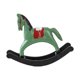 thumbnail image 1 of Estatua de caballo mecedor, figura decorativa, coleccionable, versátil, de madera. verde, 1 of 9