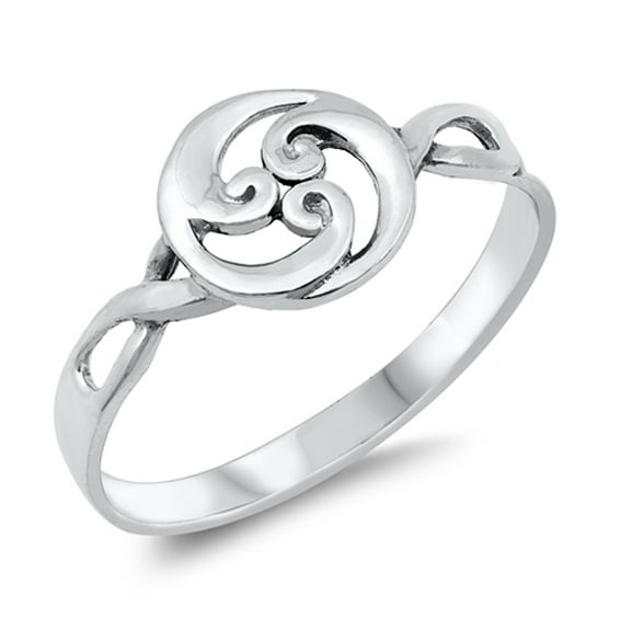 Unique Mystic Celtic Knot Spiral Circle Ring .925 Sterling Silver Band Jewelry Female Male Size 8