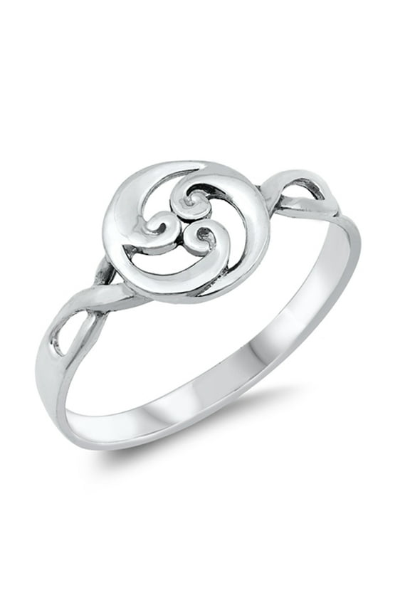 Unique Mystic Celtic Knot Spiral Circle Ring .925 Sterling Silver Band Jewelry Female Male Size 9