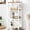 White, variant on Small Bookshelf,4 Tier Industrial Bookcase with Metal Frame and Backboard,Narrow Black Book Shelf,Office Book case for Small Spaces,Living Room,Bedroom and Home Office