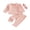 Pink, variant on Toddler Baby Girls Fall Clothing Set 0 6 12 18 24 Months 2T 3T Solid Color Long Sleeve Round Neck Ruffled Tops Long Pants Headband 3-Piece Outfits