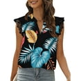thumbnail image 1 of Txlixc, camisetas sin mangas de verano para mujer, sin mangas, lisas/flores/hojas, camisas de encaje con cuello en V, chaleco informal suelto para mujer Txlixc  Estilo de ocio, 1 of 5