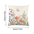 thumbnail image 2 of Product Classification Pillow 45x45cm Linen Cushion Cover with Spring Floral Design for Sofa Bedroom – Elegant Home, 2 of 8