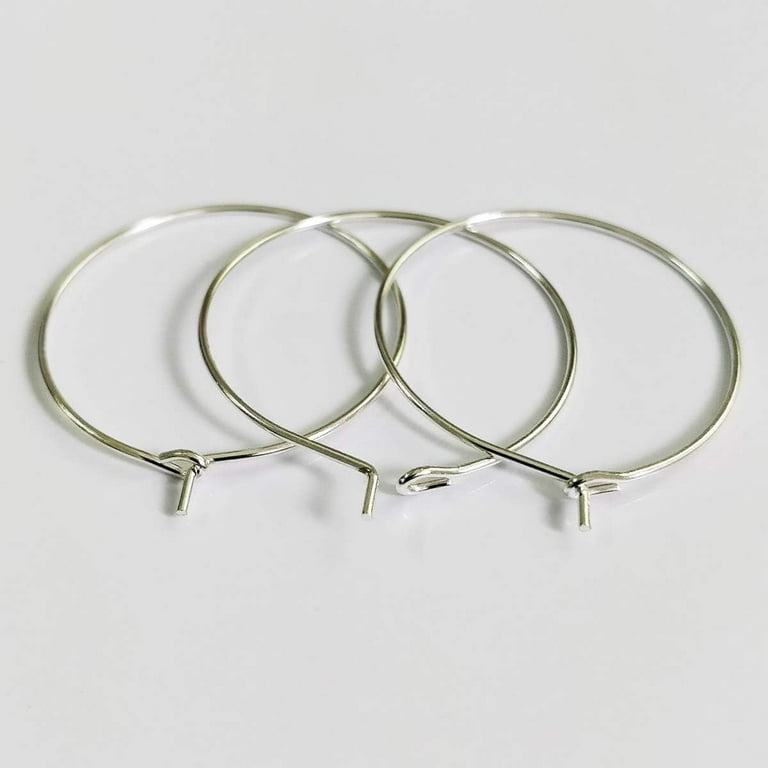 25mm Silver Plated Wine Glass Charm Rings Earring Hoops for