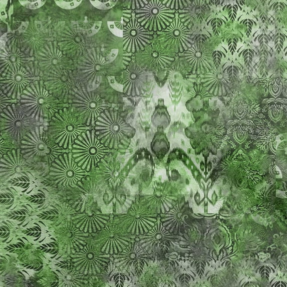 oneOone Cotton Poplin Twill Green Fabric Abstracts Dress Material Fabric Print Fabric By The Yard 56 Inch Wide