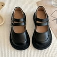 thumbnail image 4 of OGLCCG Girls Mary Jane Shoes School Uniform Oxfords Flats Dress Shoes Low Heel Princess Hook and Loop Loafers Flats for Party Wedding 3-10 Years, 4 of 5