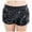 Black, variant on UJNDER Women's Metallic Shiny Shorts Yoga Pants Sparkly Hot Drawstring Elastic Waist Rave Dance Black L
