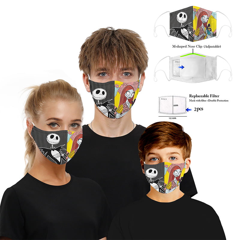 Funny Unisex Mouth M Ask with 2 Replacement Protective Filter Protection from Dust Pollen Pet Dandruff Airborne Irritants Washable Reusable Face Ma-SKS A