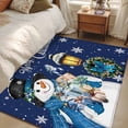 thumbnail image 4 of 3'x5' Rug for Living Room Bedroom, Navy Blue Snowman Christmas Washable Area Rugs Non-Slip Carpet Mats, Xmas Gifts Wreath Snowflake Indoor Low Pile Area Rug Runner for Kitchen, Mudroom, 4 of 8