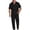 Black, variant on StSilkitty Mens 2 Piece Sets Solid Color Short Sleeve Button down Collared Shirts and Pants Outfits with Pockets Lightweight Casual Set