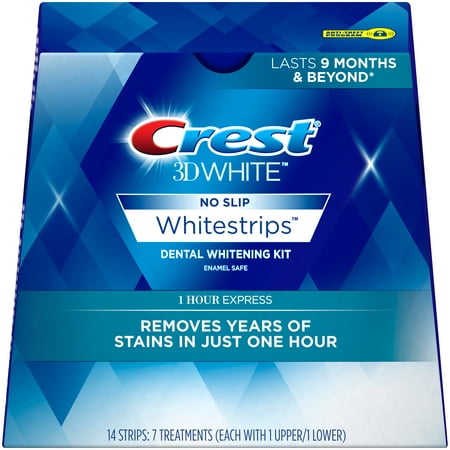 Crest 3D White Whitestrips 1 Hour Express Teeth Whitening Kit, 7