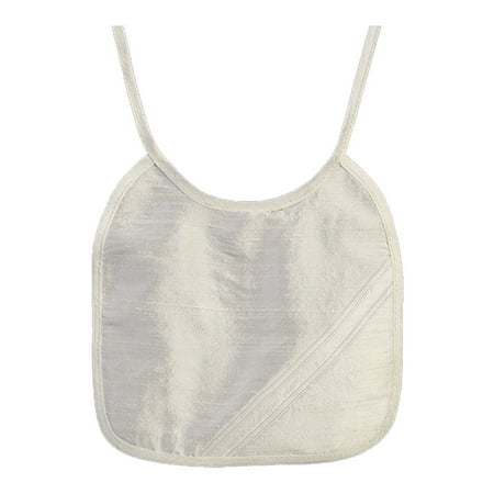 - Baby Girls Boys White Silk Baptism Christening Bib