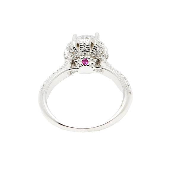 PULABO Flower 1 Karat Eight Hearts and Eight Arrows Cubic Zirconia Ring D Grade Gift for Her Ladies Wedding Ring