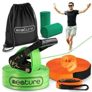 Neature Slackline Kit with Tree Protectors - 57ft Double Strap Tightrope Kit