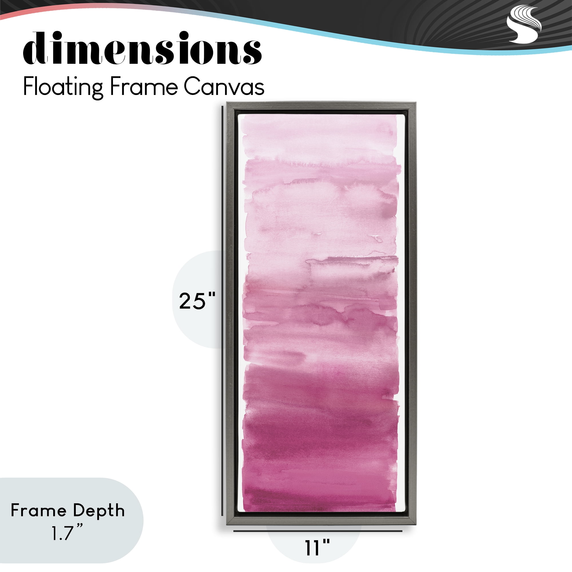 Stupell Industries Blush Blend Gradient Gray Framed Floater Canvas Wall Art, design by Allie Corbin