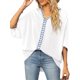 thumbnail image 1 of Txlixc Dolman manga cuello en V mujer #39;st - camisa gasa suelta Split verano Street Top Txlixc  moda, 1 of 6
