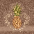 thumbnail image 2 of Authentic Hotel and Spa Turkish Cotton Pineapple Embroidered Latte Brown 2-piece Washcloth Set, 2 of 2