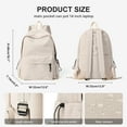 thumbnail image 6 of School Backpack Womens, Causal Travel School Bags 14 Inch Laptop Backpack for Lightweight Rucksack Water Resistant Bookbag College Men Work Daypack Beige, 6 of 7