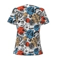 thumbnail image 4 of Naloa French Food Print T-Shirts Short Sleeve V Neck Tees for Women Fashion Tops Trendy Lightweight Soft Casual Summer Outfits Clothes, 4 of 5
