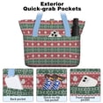 thumbnail image 2 of Tote Bag for Women - Red and Green Christmas Snowman Pattern Shoulder Bag - Large Utility Work Duffle Bag with Zipper Handbag for Travel, Work, Sprots, 2 of 5