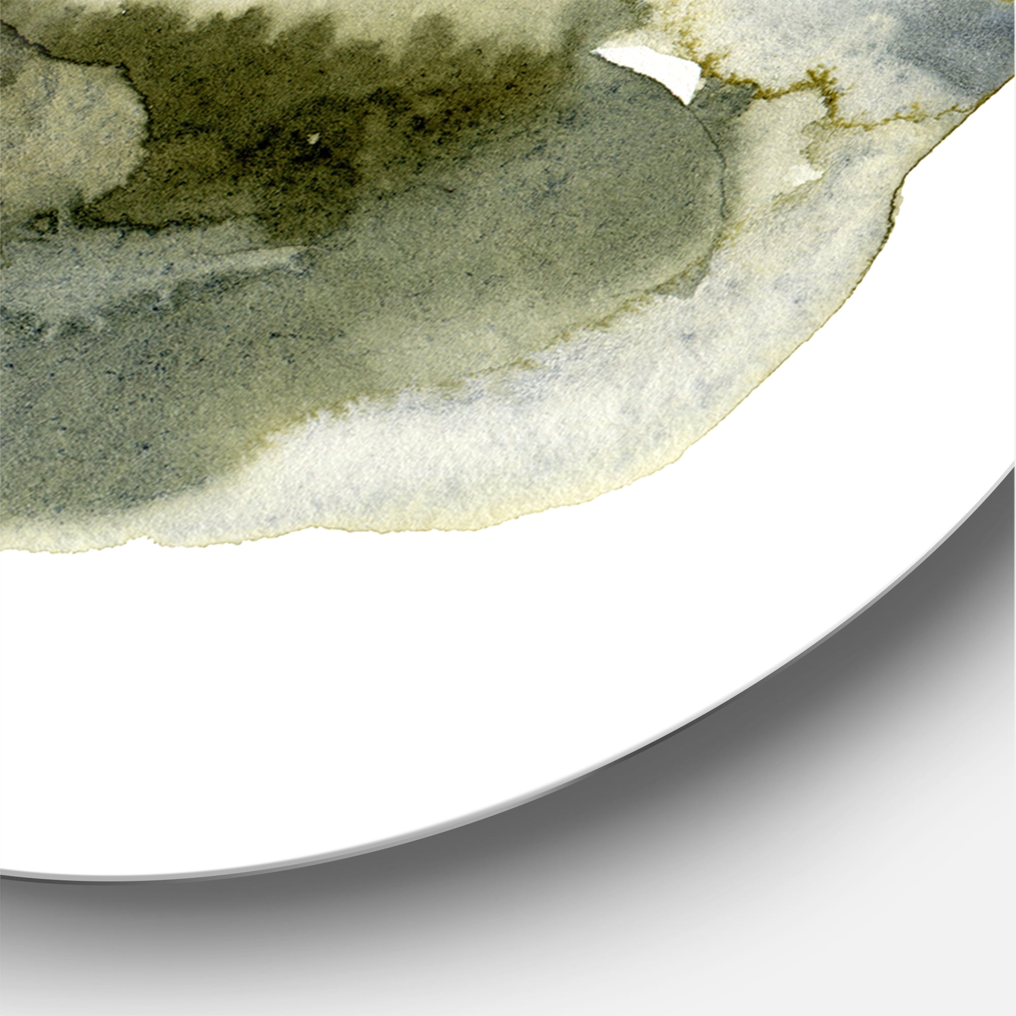 Designart 'Abstract Clouds In Dark Green I' Modern Circle Metal Wall Art 11x11 - Disc of 11