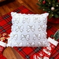 thumbnail image 5 of SLYNSHome Throw Pillow Covers 18 x 18 Inch,Gold Foil Print Bow Design,White Glitter Bowknot Cushion Case Luxury Decoration for Sofa Couch Home, 5 of 6