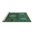 thumbnail image 2 of Ahgly Company Machine Washable Indoor Rectangle Medallion Turquoise Blue Traditional Area Rugs, 8' x 10', 2 of 4