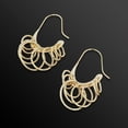 thumbnail image 2 of X & O Women's 14K Yellow Gold Plated Multi-Ring Dangle Earrings, 2 of 4
