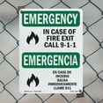 thumbnail image 4 of In Case Of Fire Exit Call 9 OSHA Emergency Rigid Plastic Sign 24 Inch x 18 Inch - 10 Pack, 4 of 8