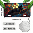 thumbnail image 2 of 1 Pcs 2D Flat License Plate Covers & Frames, Black Panther on a Branch For Decorative Front, Waterproof For Decoration Aluminum License Plate Covers & Frames Cover For Men Women, 12" X 6", 2 of 7