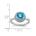 thumbnail image 2 of Sterling Silver Rhodium Plated Diamond & Light Swiss Blue Topaz Ring, 2 of 2