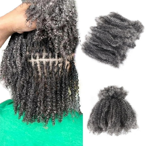 Afro Kinky Hair Bulk 100% Human Hair for Braiding, Dreadlock Extensions, Loc Repair, Twists & Braids, 14Inch