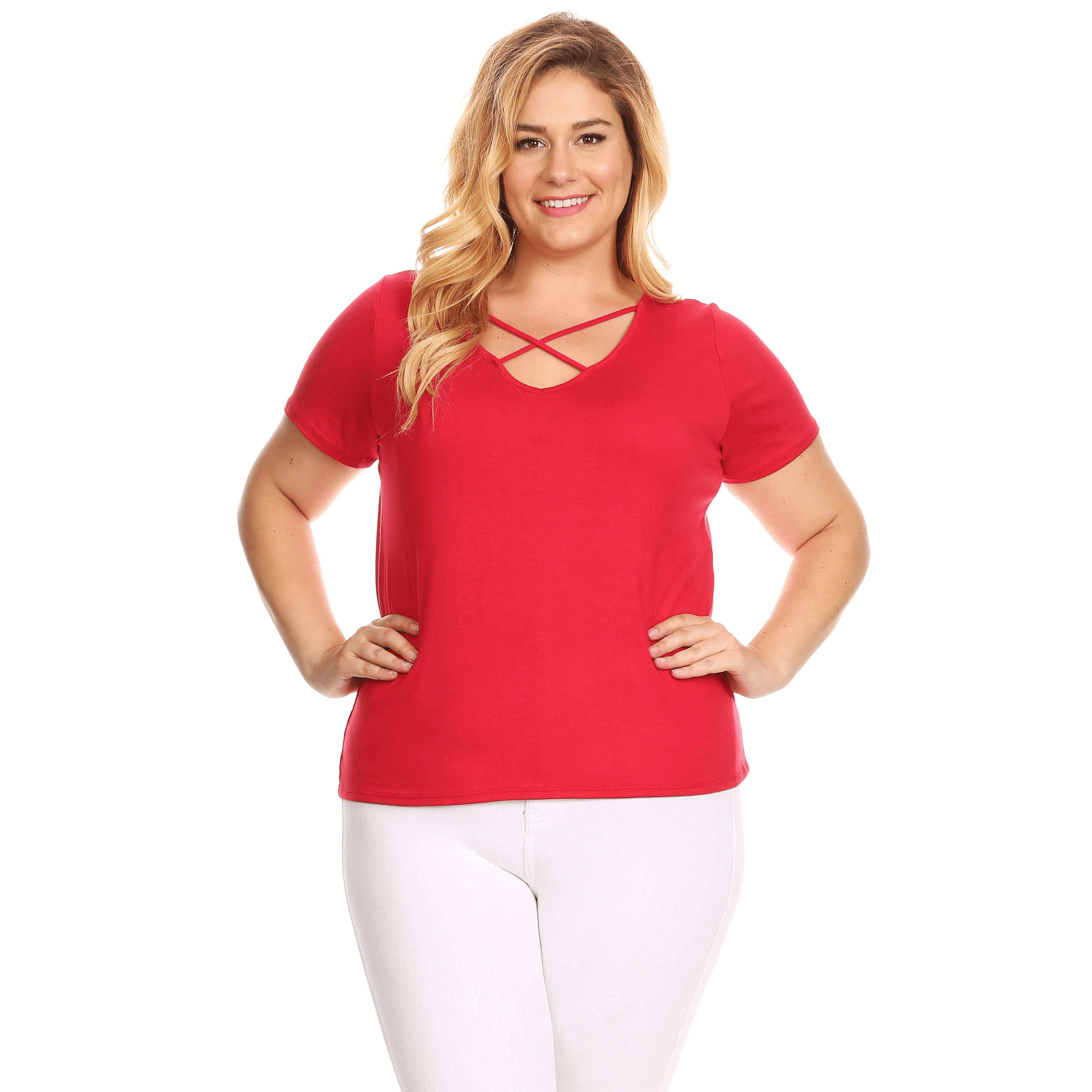 plus size deep v neck tops
