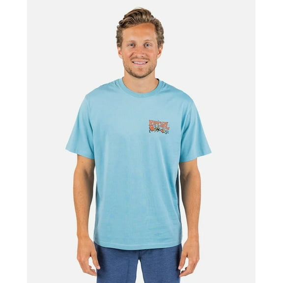 Rip Curl DUSTY BLUE Men's Pushin Daises Tee, US Medium