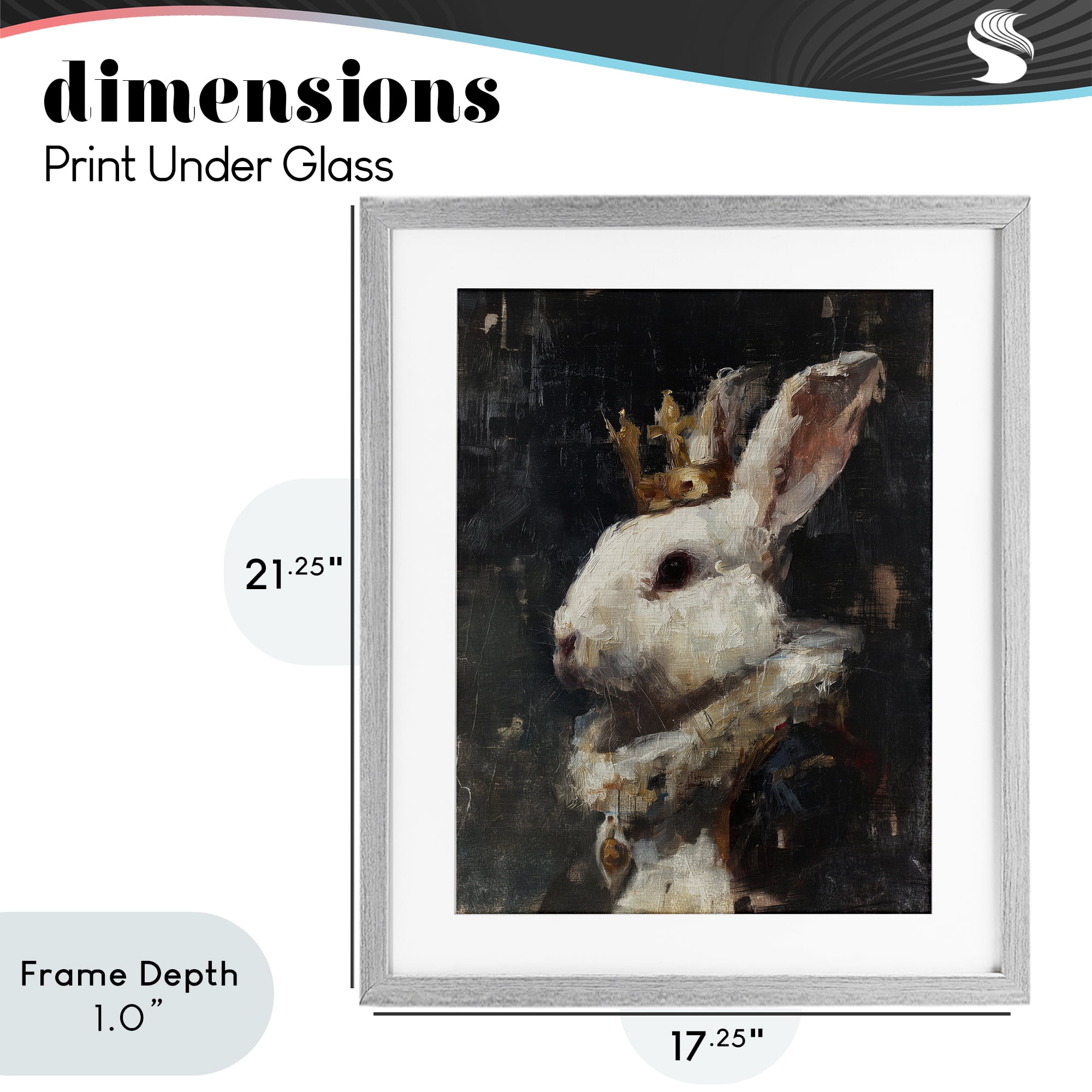 Stupell Industries Regal Monarch Rabbit Gray Framed Print Under Glass, design by Svetlana Aleynikova