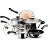10pc Paula Deen Ss Set - Copper Bottom