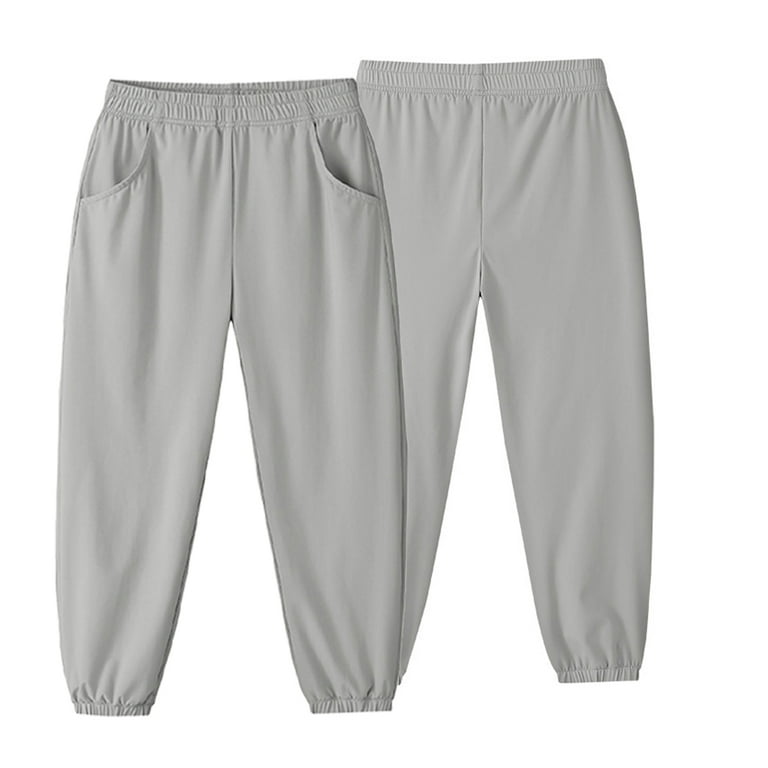 KYAIGUO Kids Girls Boys Lightweight Jogger Pants Spring Summer Youth Kids Quick Dry Hiking Pants Toddler Active Athletic Sweatpants Pants with Pockets