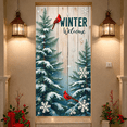 thumbnail image 3 of Winter Scene Welcome Banner Snow Forest Bird Art for Home Decor Holiday Decoration Winter Party, 3 of 9