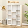 thumbnail image 4 of FONIRRA 2 PCS Of 11-Cube Bookcase Modern Geometric Bookshelf Storage with Anti-tipping Kits, White., 4 of 7