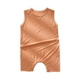 thumbnail image 2 of EQWLJWE Baby Summer Jumpsuit Casual Solid Color Sleeveless Round Neck Soft Comfortable Romper for Beach Hawaiian (Orange,16-22 months), 2 of 5