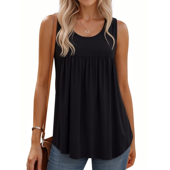 MOYIKO Womens Summer Tank Tops Sleeveless T Shirt Casual Loose Fit Tunic Blouses