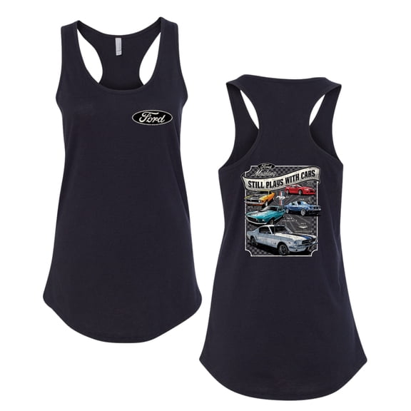 Wild Bobby Ford Still Plays With Cars Classic Muscle Car Lover, Women Racerback Tank Top
