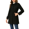 thumbnail image 4 of INSPIRE CHIC Women's Coats Peter Pan Collar Single Breasted Button Front Outwear Winter Coats XL Black, 4 of 6