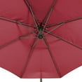 thumbnail image 5 of CorLiving 400 Series 8ft Tall Wine Red 9.5ft Wide Octagon Shaped Canopy Tilting Cantilever Patio Umbrella with Powder Coated Steel Frame, 5 of 11
